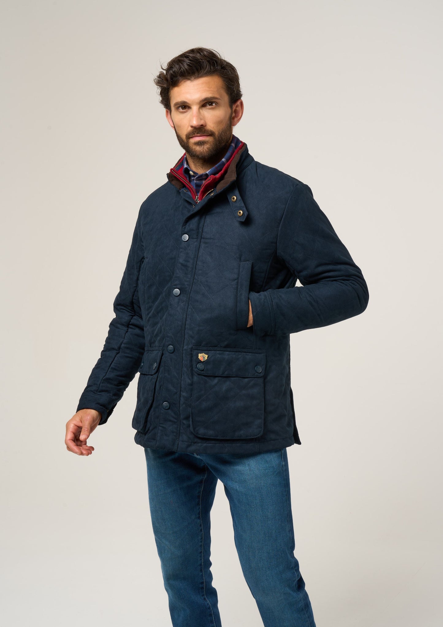 Felwell Men's Quilted Jacket In Dark Navy