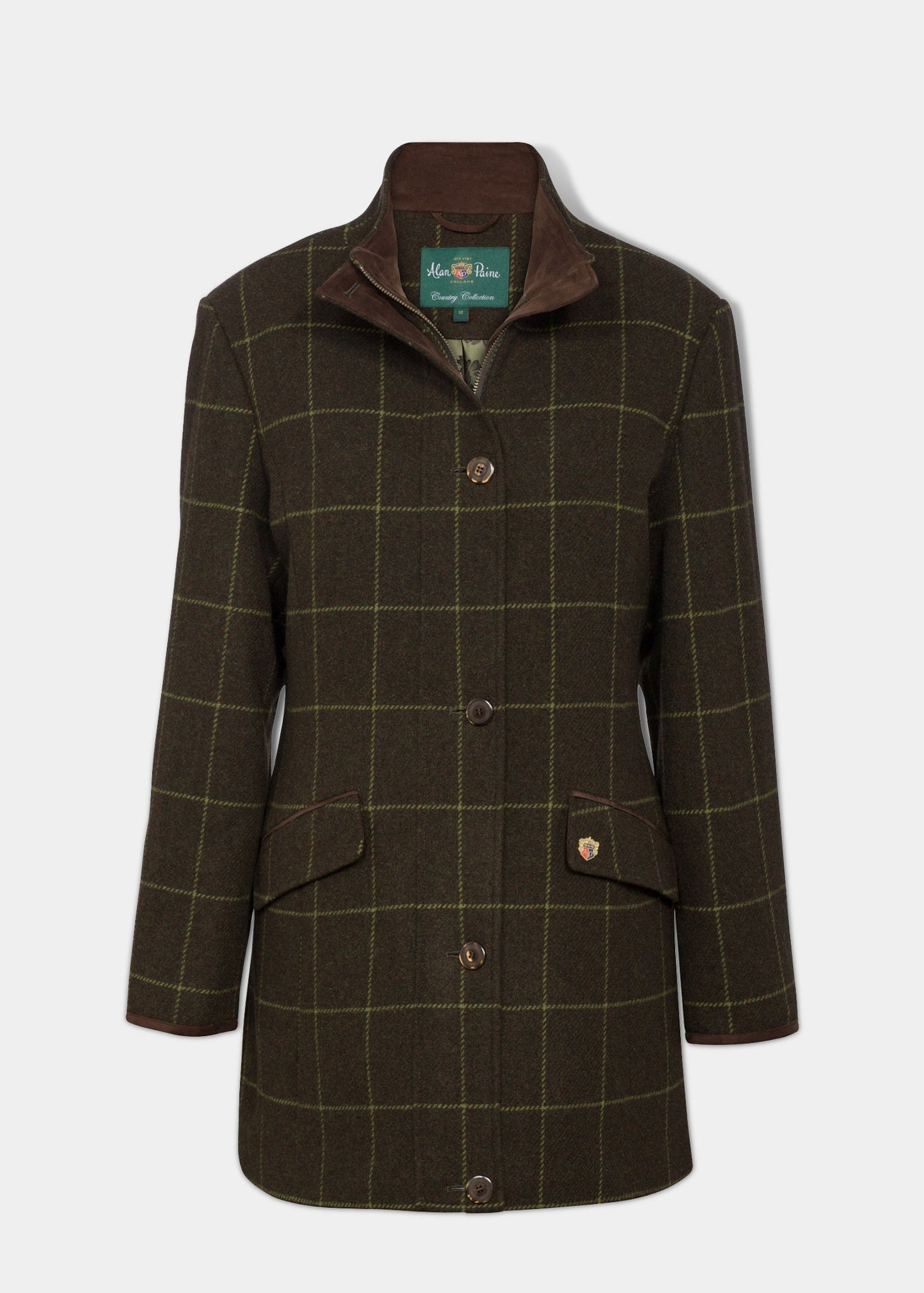 Combrook Ladies Tweed Field Jacket In Avocado - Regular Fit
