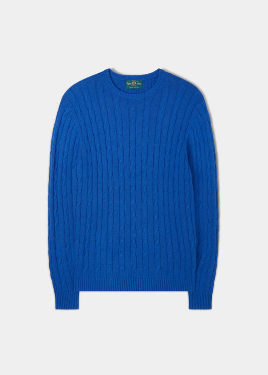 Honley Cotton Cashmere Cable Knit Jumper In Regatta