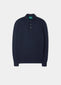 Emsworth Cotton Long Sleeve Polo Shirt in Dark Navy