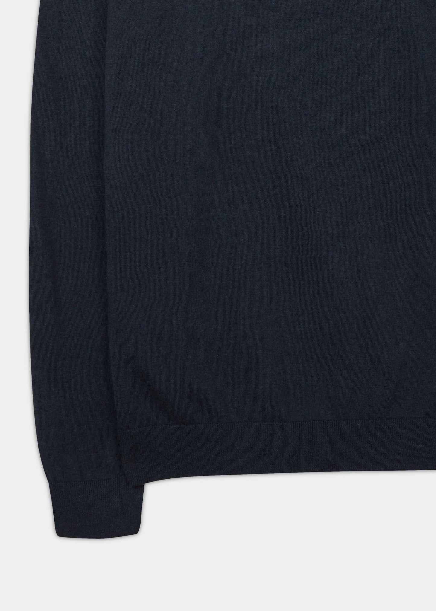 Men's luxury cotton crew neck jumper in dark navy