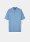 Men's luxury cotton short sleeve polo shirt in carolina blue