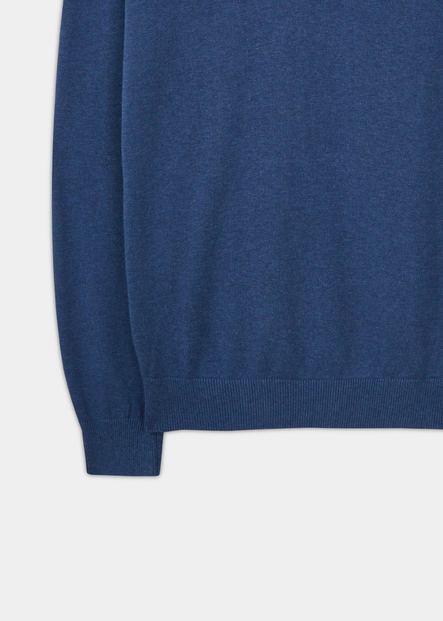 Alan Paine cotton cashmere v-neck jumper in indigo