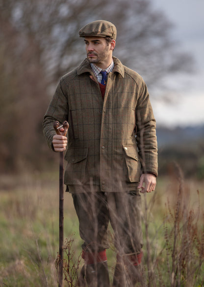 Combrook Men's Waterproof Tweed Coat In Thyme