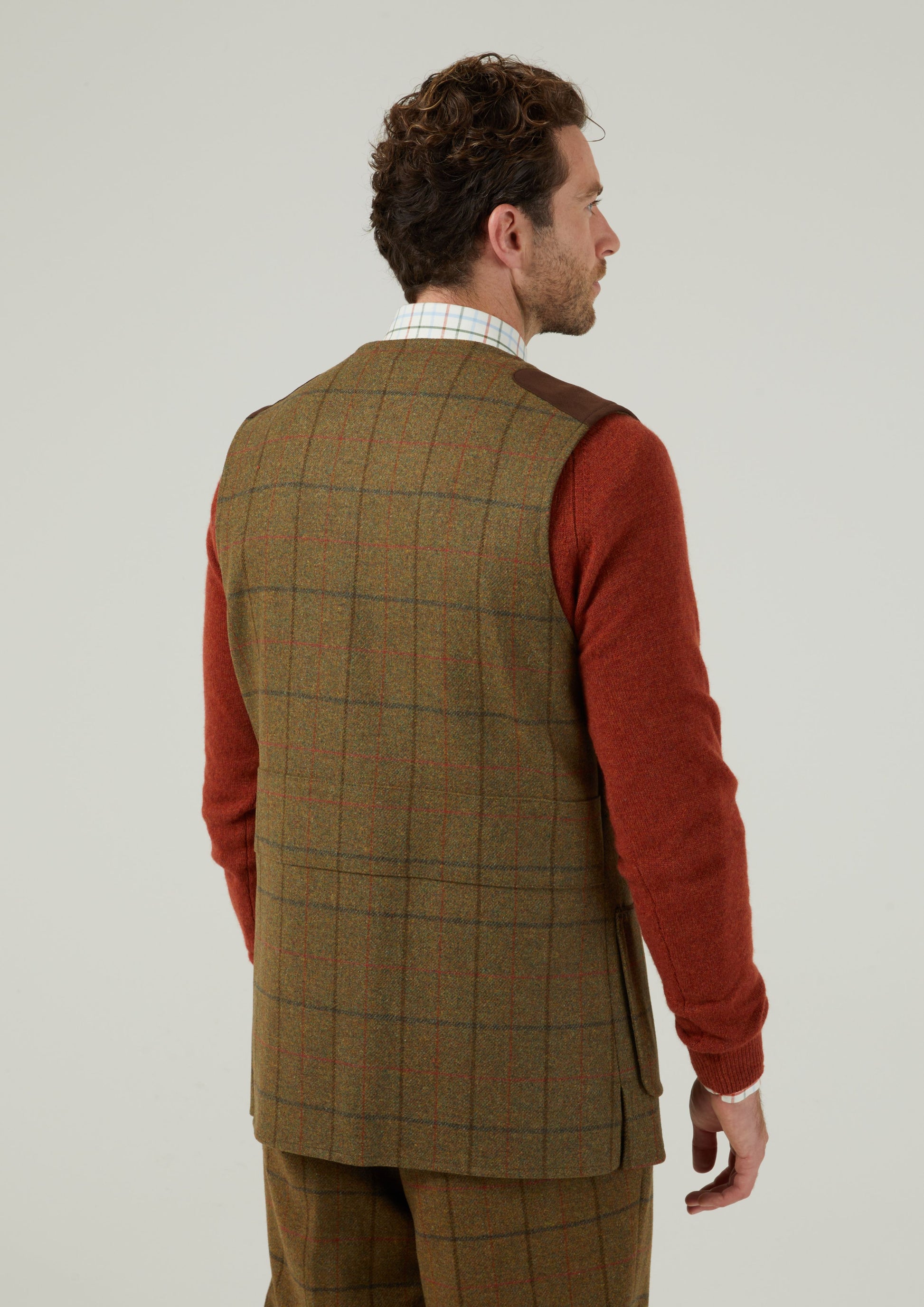 Combrook Men's Tweed Shooting Waistcoat in Thyme 