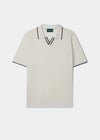 Portloe Short Sleeve Open Placket Shirt In Ecru