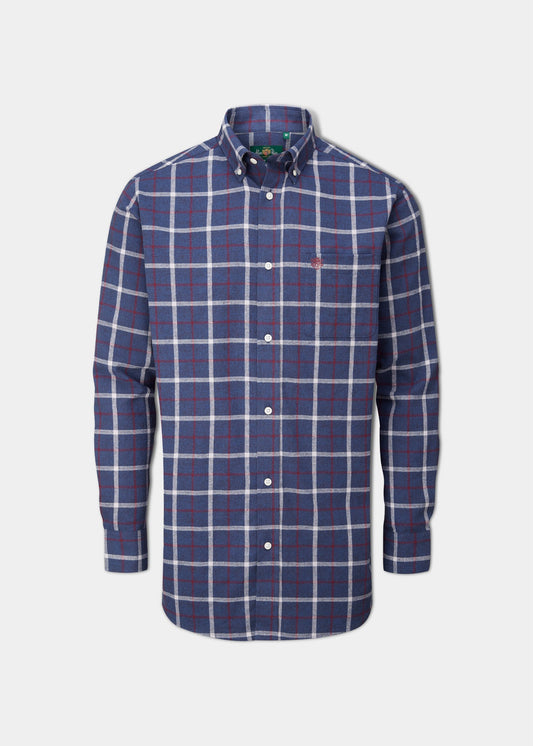 Ilkley Flannel Check Shirt In Blue
