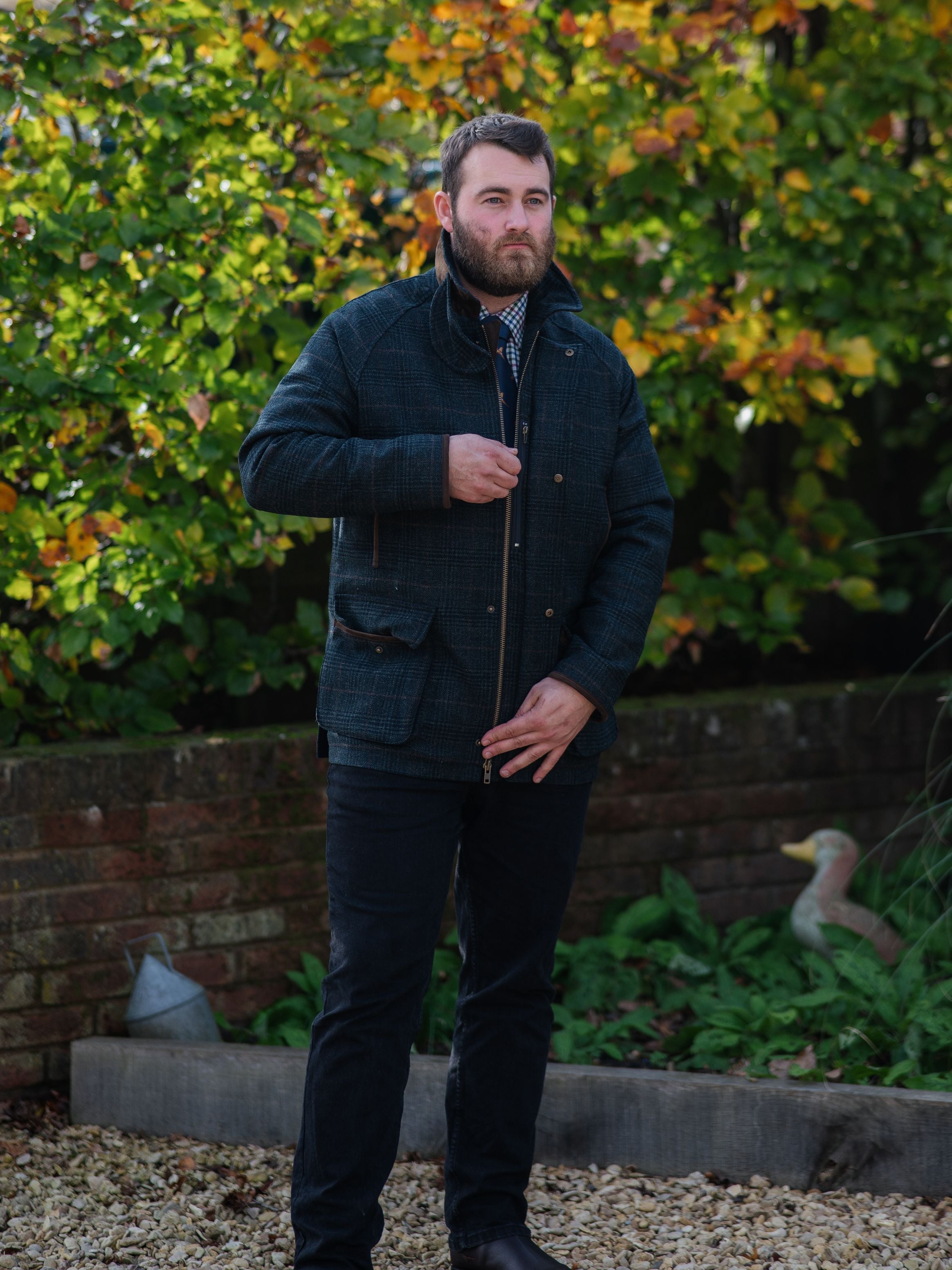 Waterproof online tweed coat