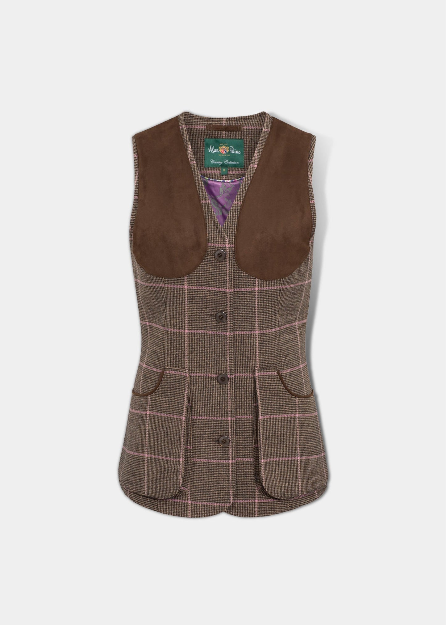 combrook-ladies-tweed-shooting-waistcoat-ebony