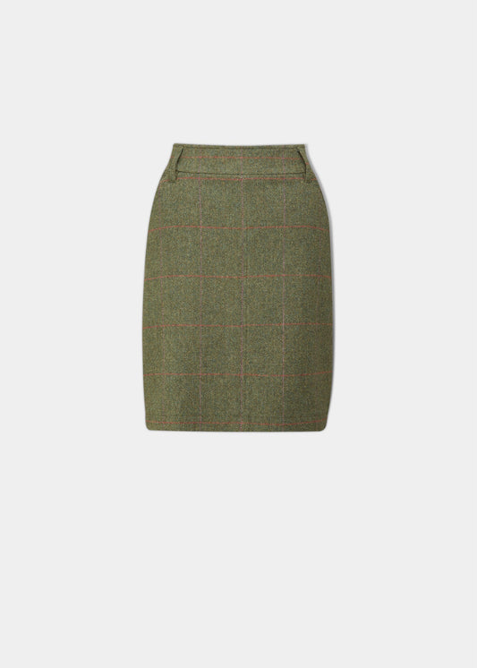 Combrook Ladies Tweed Skirt 49cm In Heath