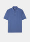 Men's 3 button polo shirt in mid blue.