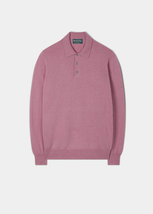 Men's Geelong Lambswool Polo Shirt In Tea Rose - Regular Fit
