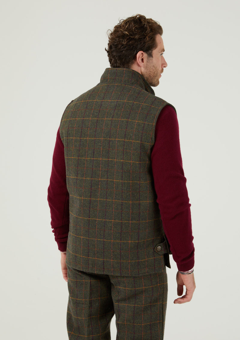 Rutland Men's Tweed Waistcoat In Fern