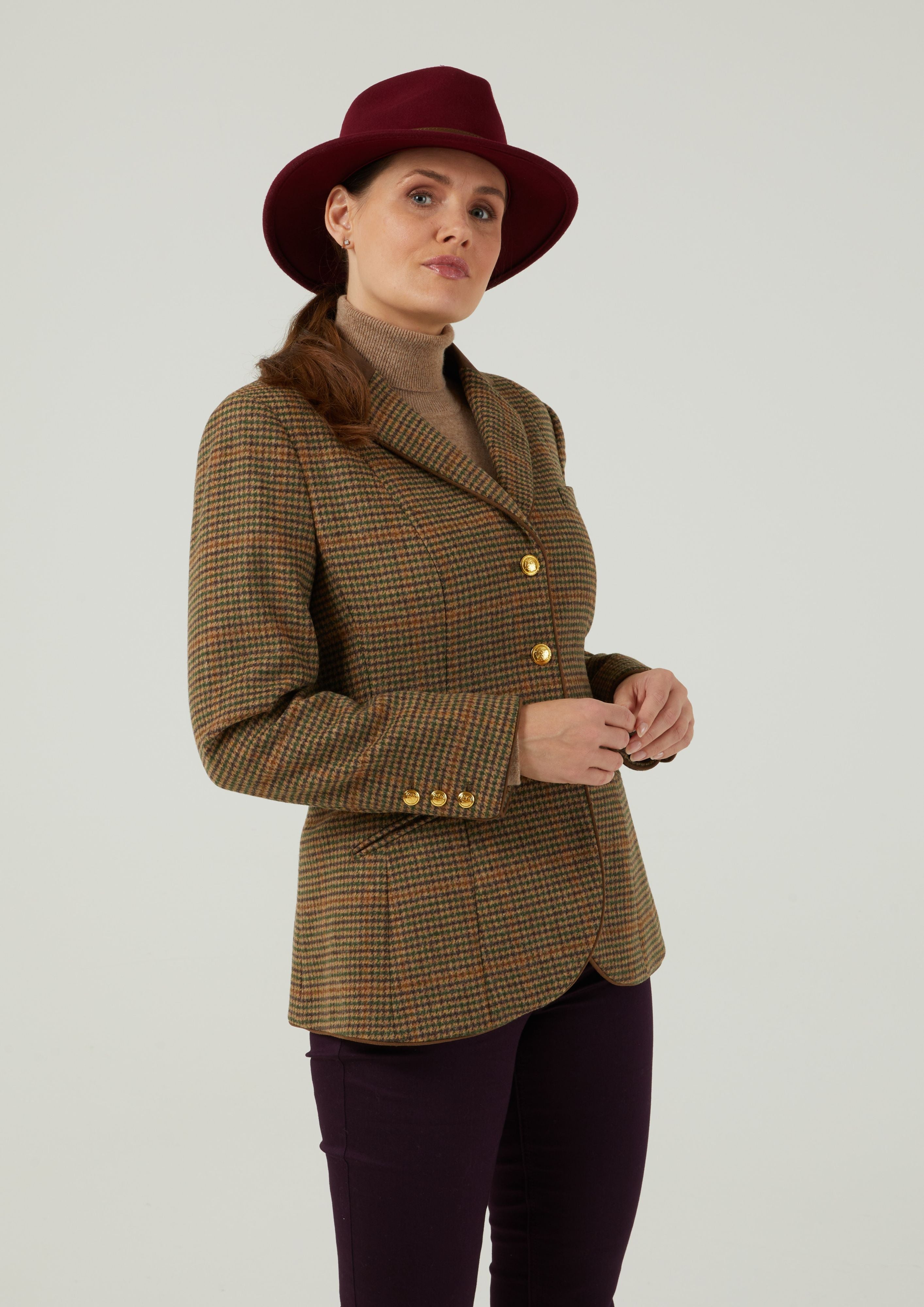 Surrey Ladies Tweed Blazer In Sycamore Regular Fit