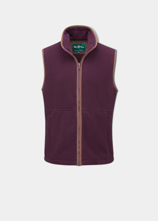 Aylsham Men's Fleece Gilet In Merlot 